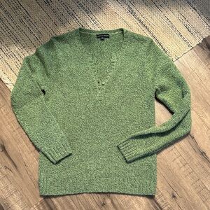 Green V-Neck Sweater